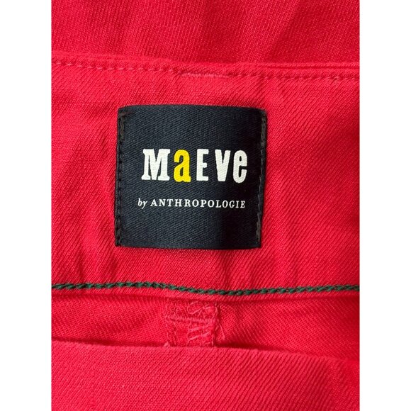 Maeve Anthropologie Colette Trouser Wide-Leg Pants Linen Pink Women Size 32 Tall - Picture 4 of 9